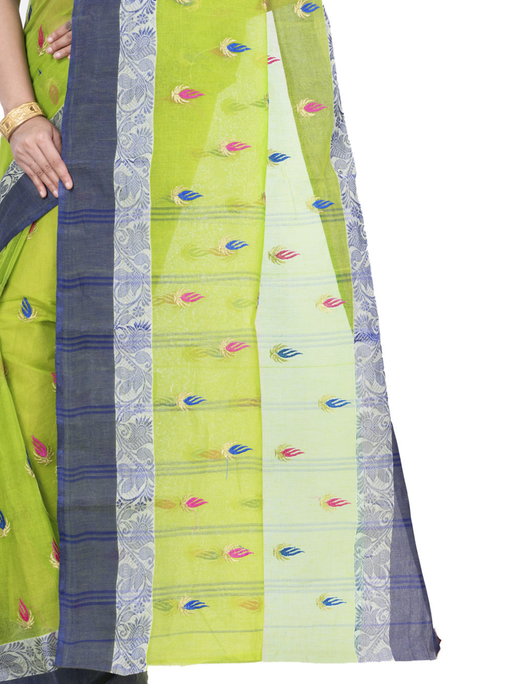Green Pure Cotton Dip_Embro Tant Embroidery (661)